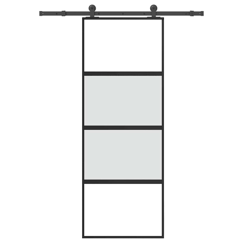 Ușă glisantă cu set de feronerie sticlă temperată și aluminiu