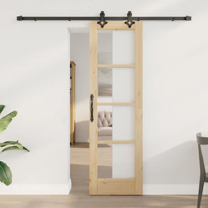 Ușă glisantă ORKDAL 61 x 198,5 cm Lemn masiv de pin și sticlă