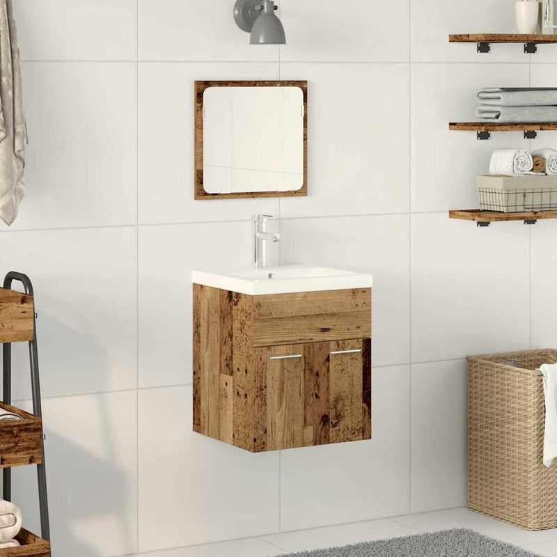 Set de mobilier pentru baie 3 buc. Lemn Vechi Lemn prelucrat