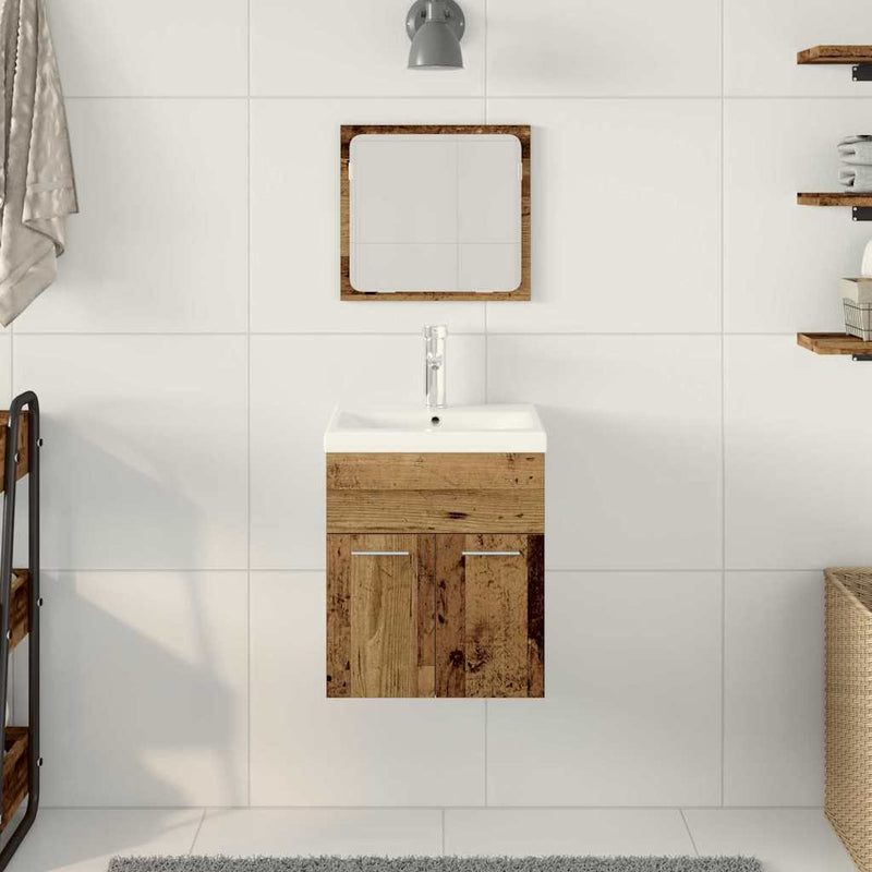 Set de mobilier pentru baie 3 buc. Lemn Vechi Lemn prelucrat