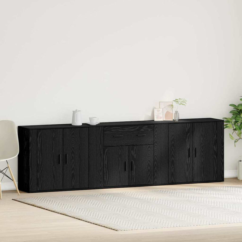 Bufet Stejar Negru 240 x 33 x 70 cm Lemn prelucrat