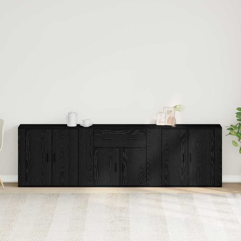 Bufet Stejar Negru 240 x 33 x 70 cm Lemn prelucrat