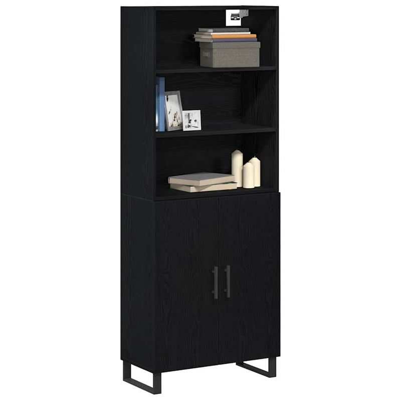 Bufet 2 buc. Stejar Negru 69,5 x 34 x 180 cm