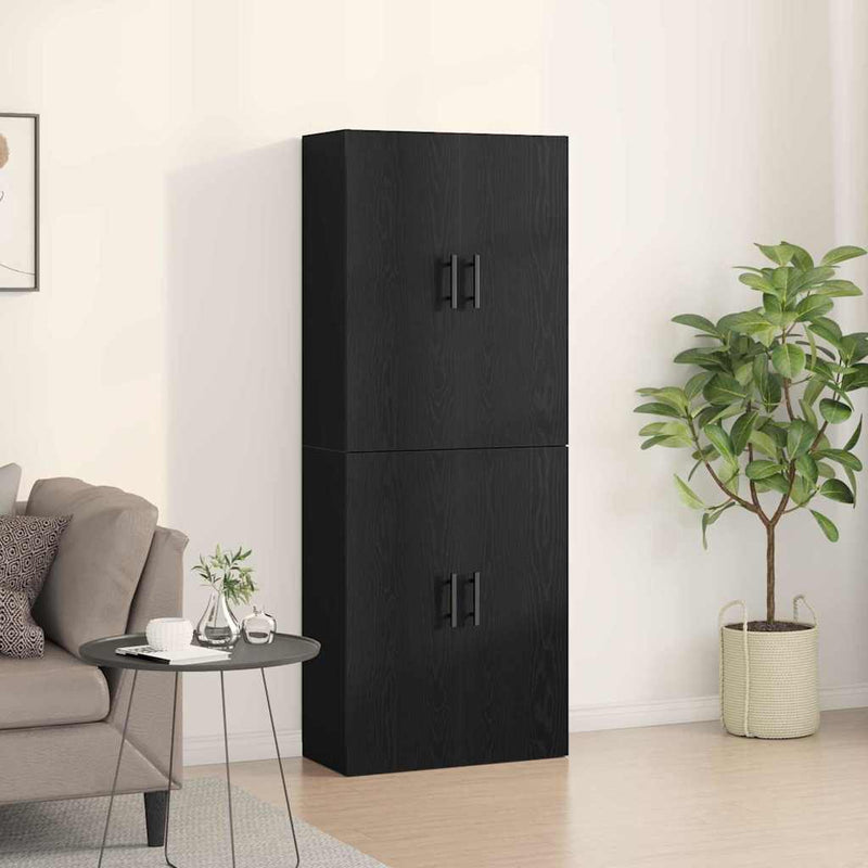 Dulap montat pe perete 2 buc. Stejar Negru 69,5 x 34 x 90 cm