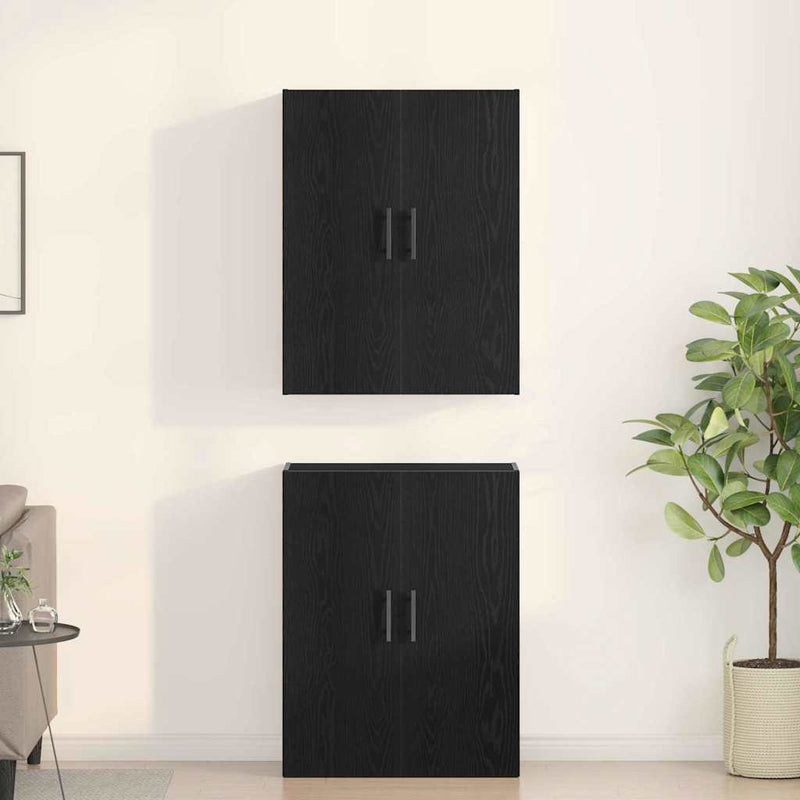 Dulap montat pe perete 2 buc. Stejar Negru 69,5 x 34 x 90 cm