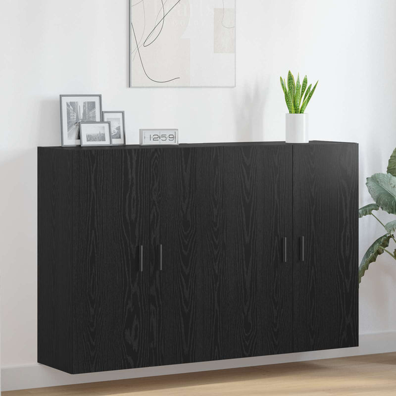 Dulap montat pe perete 2 buc. Stejar Negru 69,5 x 34 x 90 cm
