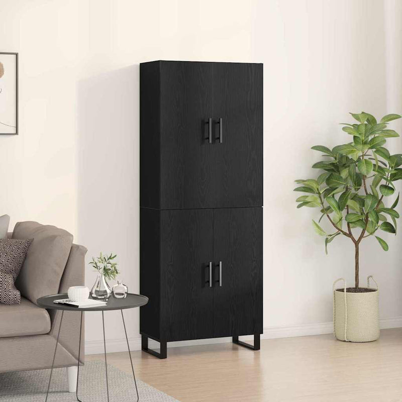 Bufet 2 buc. Stejar negru 69,5 x 34 x 180 cm