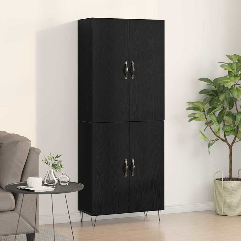 Bufet 2 buc. Stejar Negru 69,5 x 34 x 180 cm Lemn prelucrat