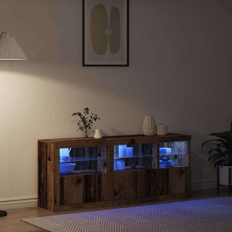 Bufet LED Lemn vechi 162 x 37 x 67 cm Lemn prelucrat
