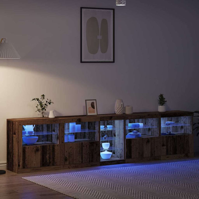 Bufet LED Lemn vechi 283 x 37 x 67 cm Lemn prelucrat