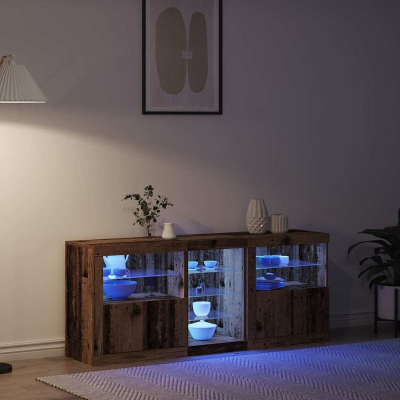 Bufet LED Lemn vechi 162 x 37 x 67 cm Lemn prelucrat