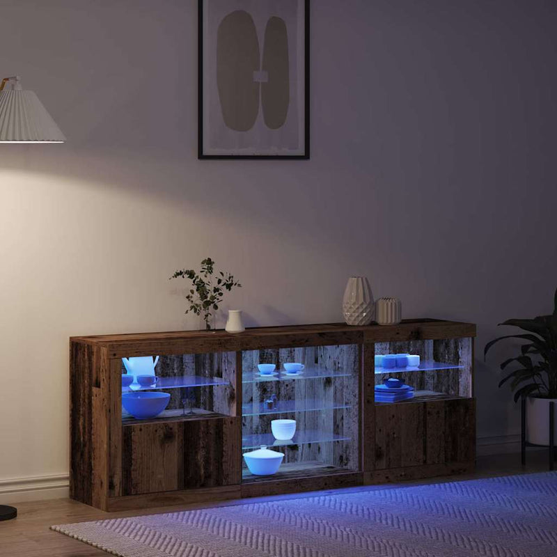 Bufet LED Lemn vechi 181,5 x 37 x 67 cm Lemn prelucrat
