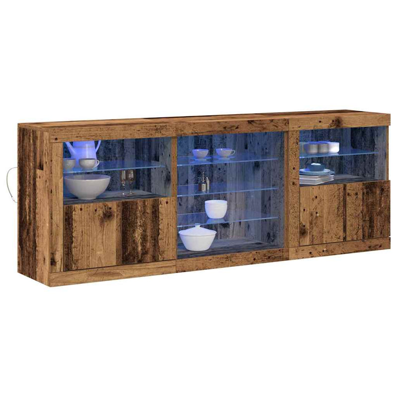 Bufet LED Lemn vechi 181,5 x 37 x 67 cm Lemn prelucrat