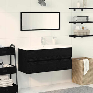 Dulap pentru Chiuveta de Baie Stejar Negru 100 x 39 x 62 cm