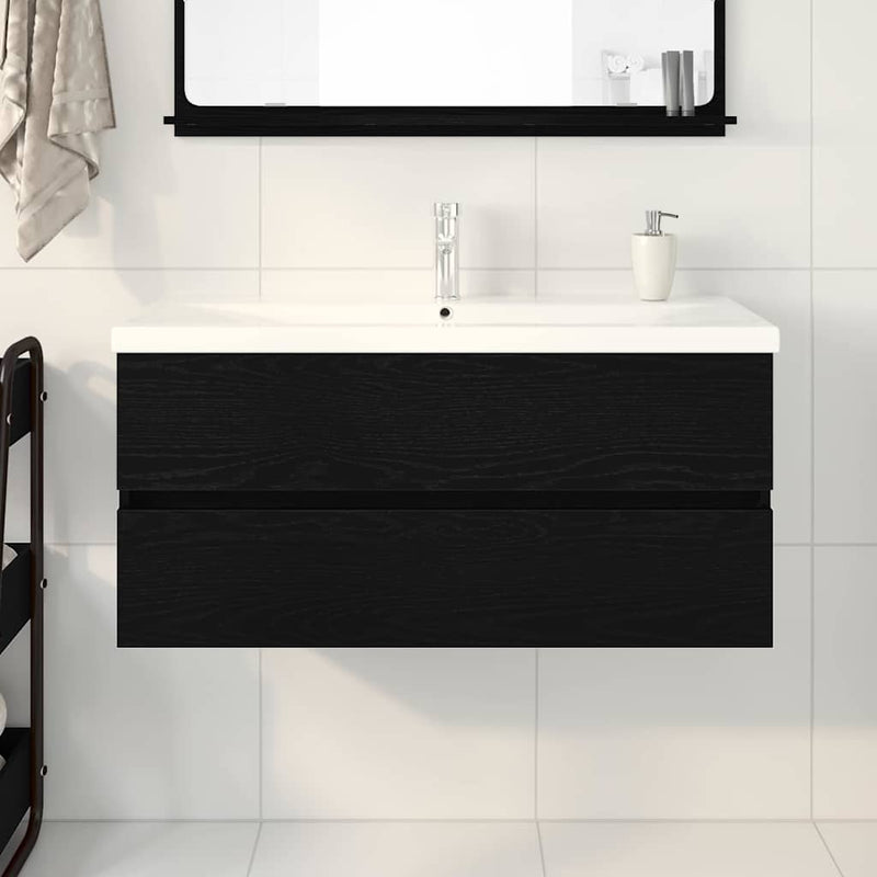 Dulap pentru Chiuveta de Baie Stejar Negru 100 x 39 x 62 cm