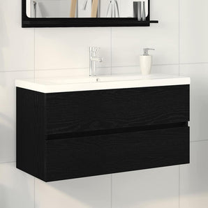 Dulap pentru Chiuveta de Baie Stejar Negru 90 x 39 x 62 cm