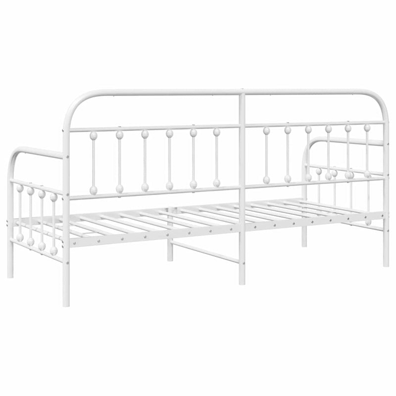 Cadru de pat de zi Alb 80 x 200 cm Oțel vopsit electrostatic
