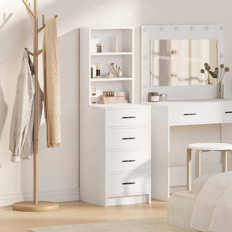 Bufet Alb 40 x 41 x 135 cm Lemn prelucrat