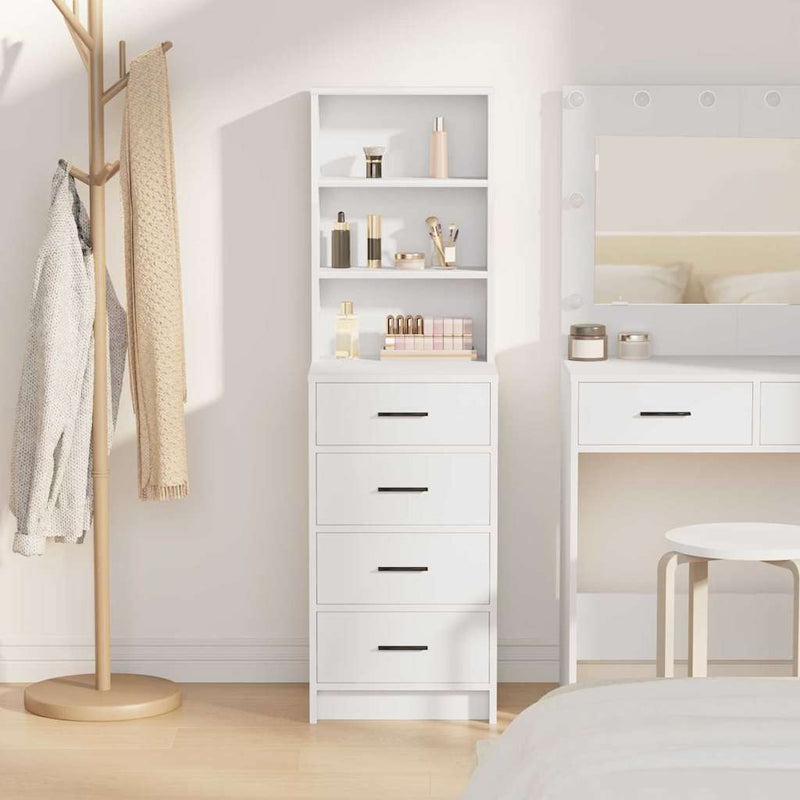 Bufet Alb 40 x 41 x 135 cm Lemn prelucrat