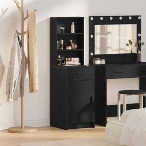 Bufet Stejar Negru 41 x 40 x 135 cm Lemn prelucrat
