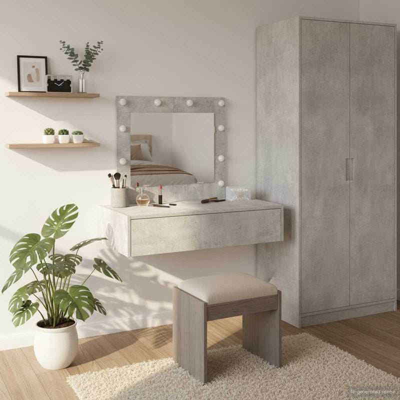 Masă de Machiaj Gri 83 x 40 x 70 cm Lemn prelucrat
