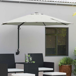 Parasol de Grădină 248 x 248 x 148 cm Poliester și oțel Nisipiu