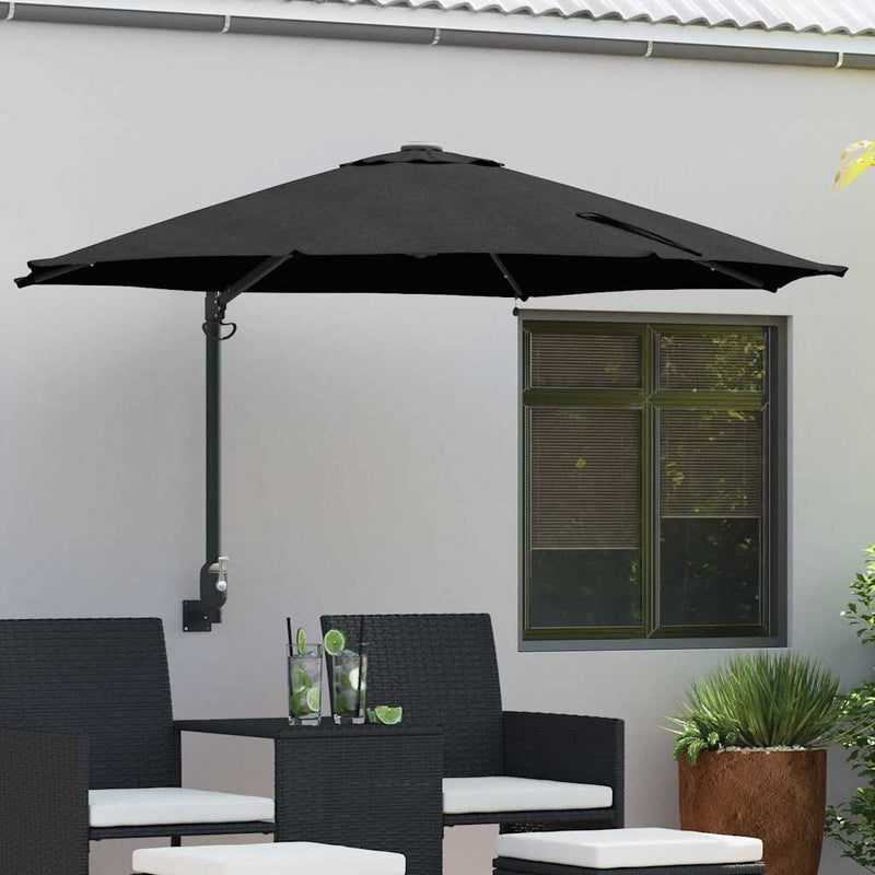 Parasol de Grădină 248 x 248 x 148 cm Poliester și oțel Negru