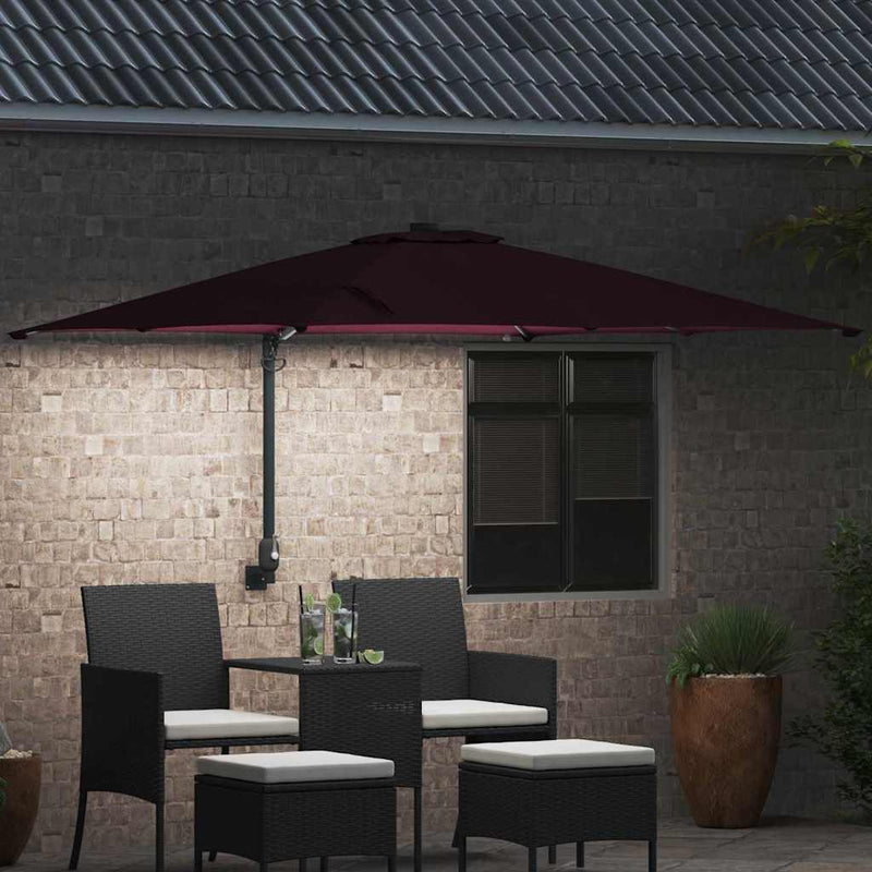 Parasol de Grădină Roșu Bordeaux 248,5 x 247,5 x 160 cm