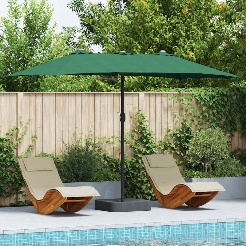 Parasol de Grădină Verde 385 x 209 x 244 cm Poliester și oțel