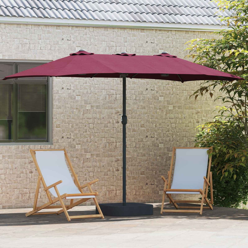 Parasol de Grădină Roșu Bordeaux 385 x 209 x 244 cm Poliester
