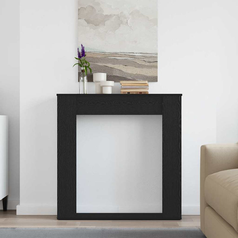 Ramă șemineu stejar negru 100x20x100 cm lemn prelucrat