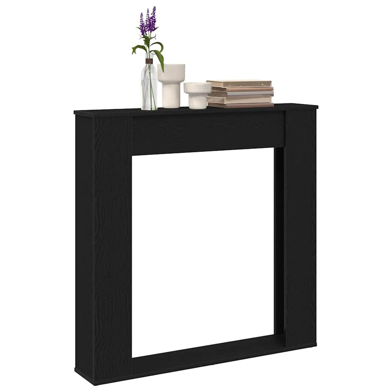 Ramă șemineu stejar negru 100x20x100 cm lemn prelucrat