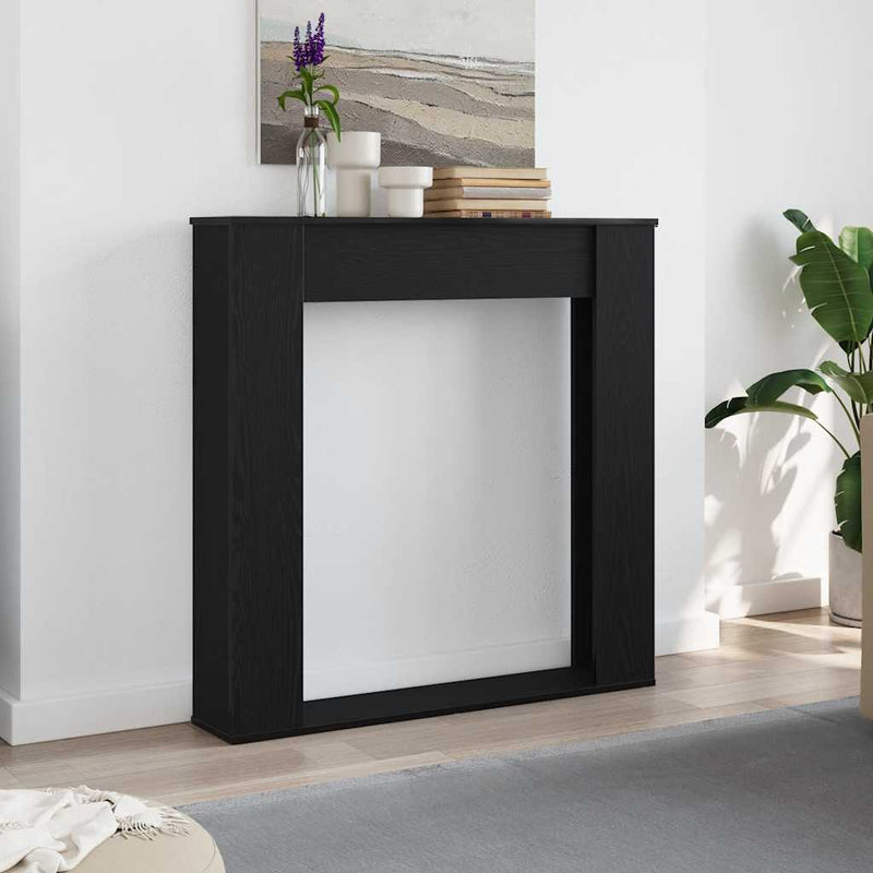 Ramă șemineu stejar negru 100x20x100 cm lemn prelucrat