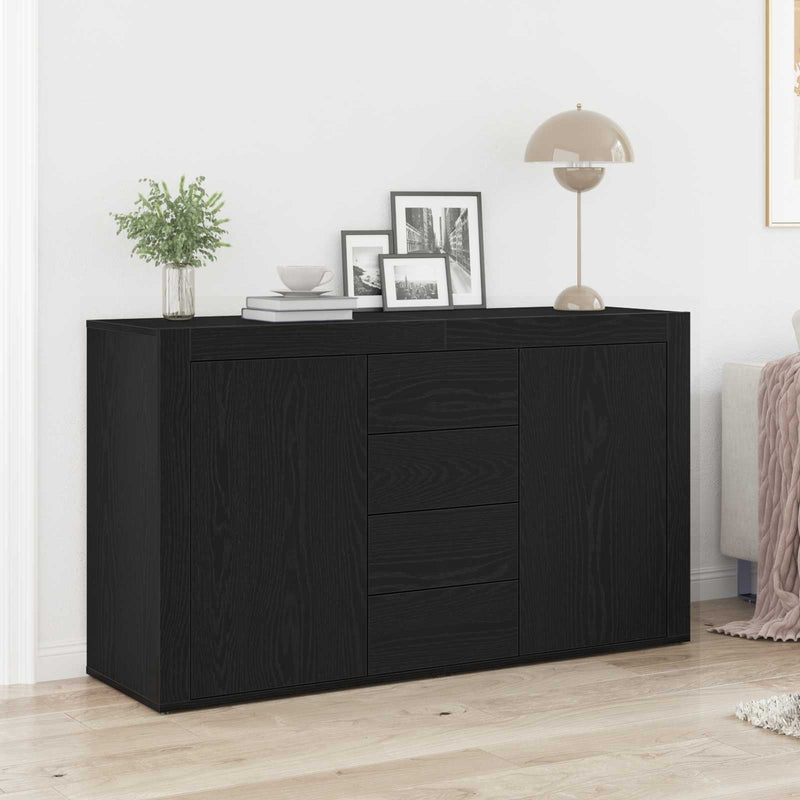 Bufet Stejar Negru 120 x 36 x 69 cm Lemn prelucrat