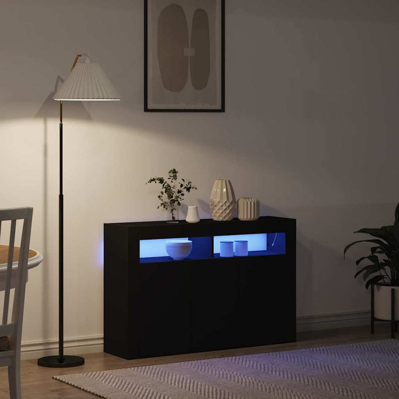 Bufet Negru 116 x 30 x 75 cm Lemn prelucrat