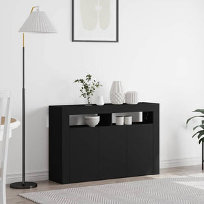Bufet Negru 116 x 30 x 75 cm Lemn prelucrat