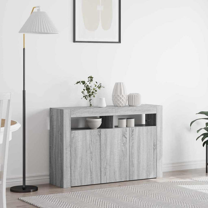 Bufet Gri Sonoma 116 x 30 x 75 cm Lemn prelucrat