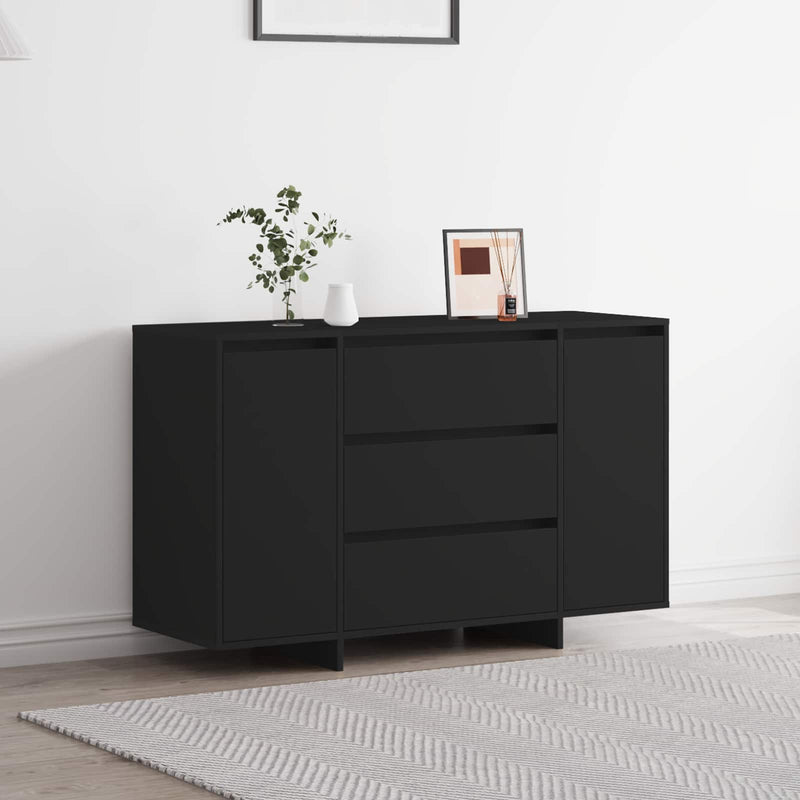 Bufet Negru 120 x 41 x 75 cm Lemn prelucrat