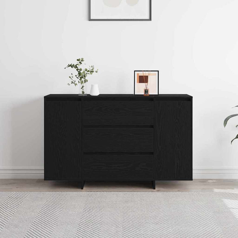 Bufet Stejar Negru 120 x 41 x 75 cm Lemn prelucrat