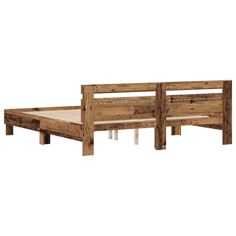 Cadru de pat Lemn vechi 200 x 200 cm Lemn prelucrat