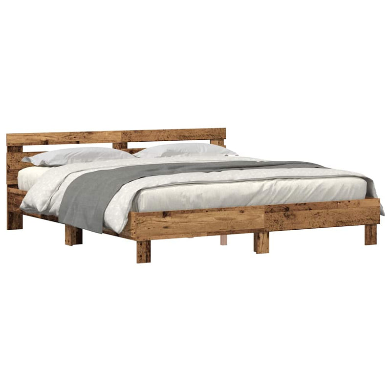 Cadru de pat Lemn vechi 200 x 200 cm Lemn prelucrat