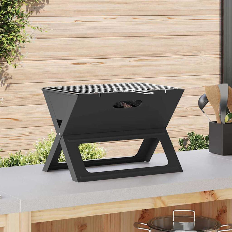 Grătar exterior 46 x 31 x 31 cm Oțel Negru