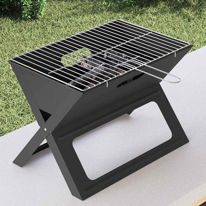 Grătar exterior 46 x 31 x 31 cm Oțel Negru
