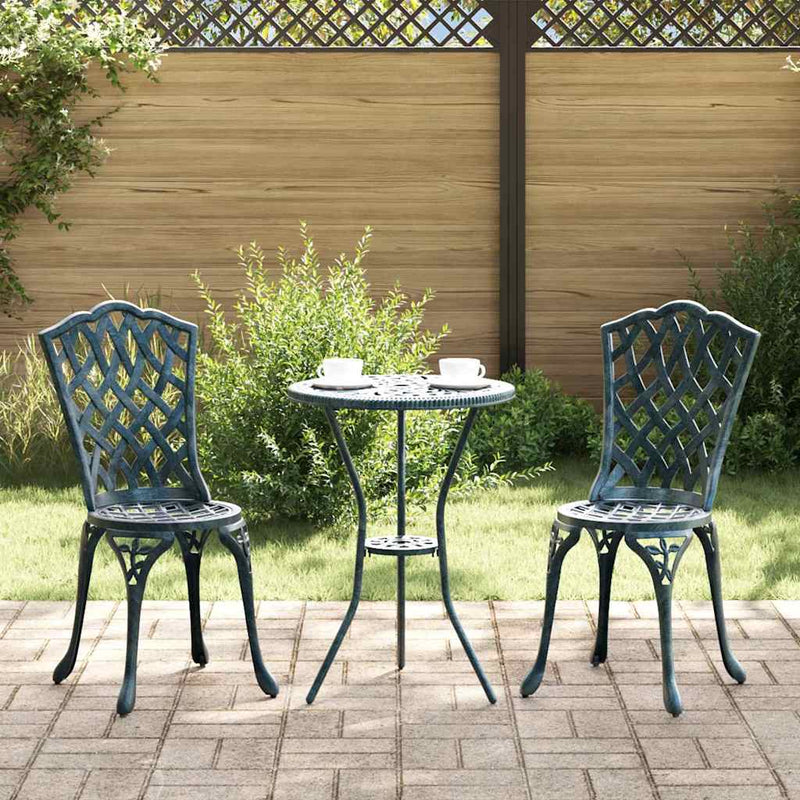 Set Bistro de Grădină 3 buc. Verde Aluminiu