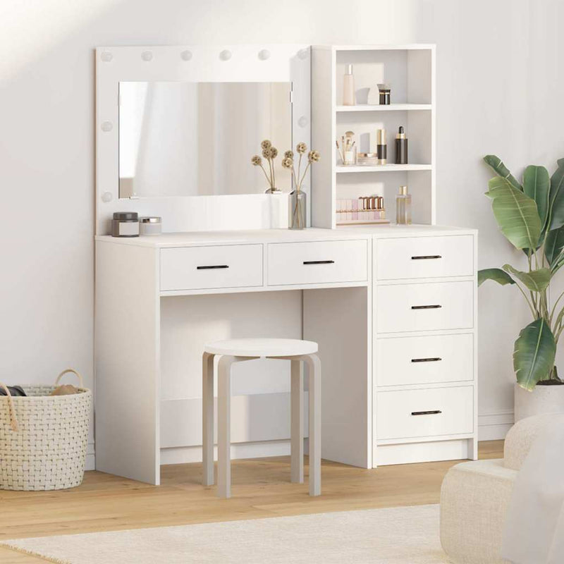 Masă de Machiaj 2 buc. Alb 78,5 x 41 x 135 cm Lemn prelucrat