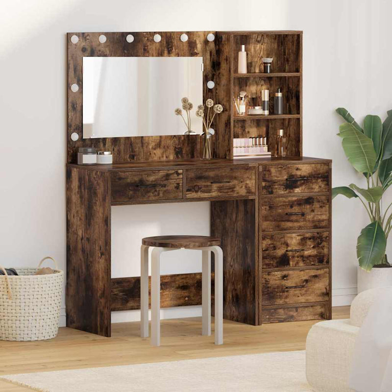 Masă de Machiaj 2 buc. Maro 78,5 x 41 x 135 cm Lemn prelucrat