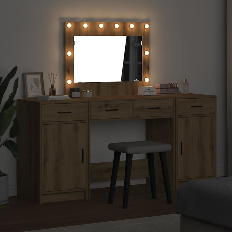 Masă de Machiaj 3 buc. Maro 78,5 x 41 x 135 cm Lemn prelucrat