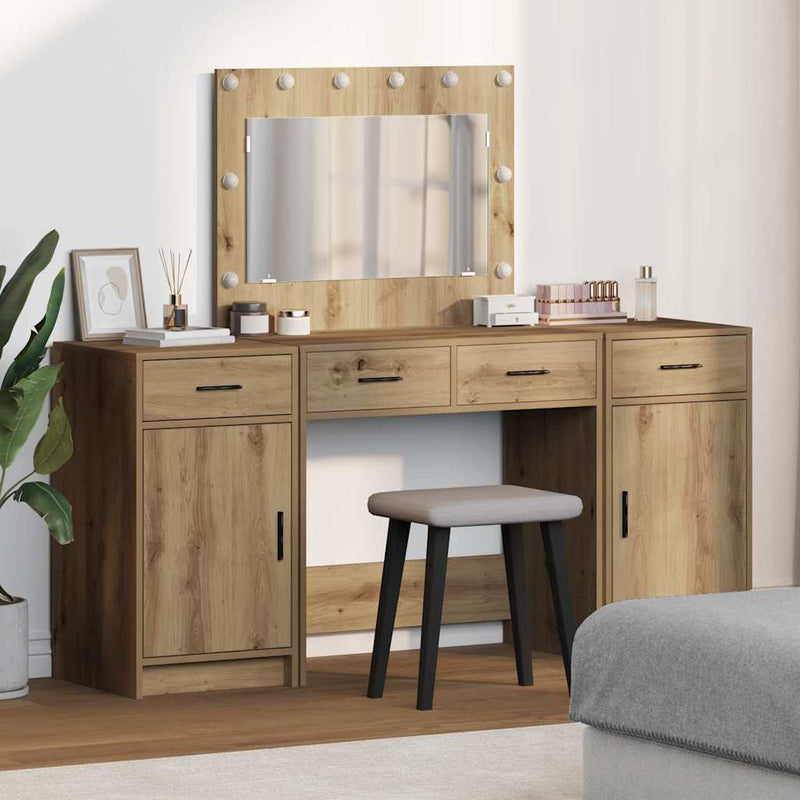 Masă de Machiaj 3 buc. Maro 78,5 x 41 x 135 cm Lemn prelucrat