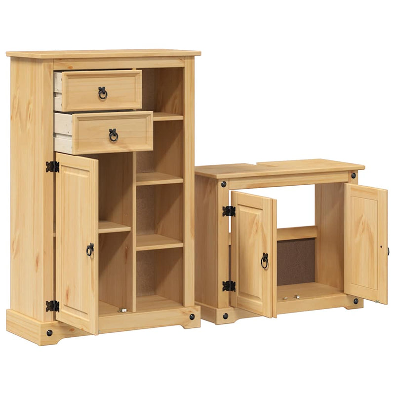 Set mobilier de baie „Corona”, 2 piese, lemn masiv de pin