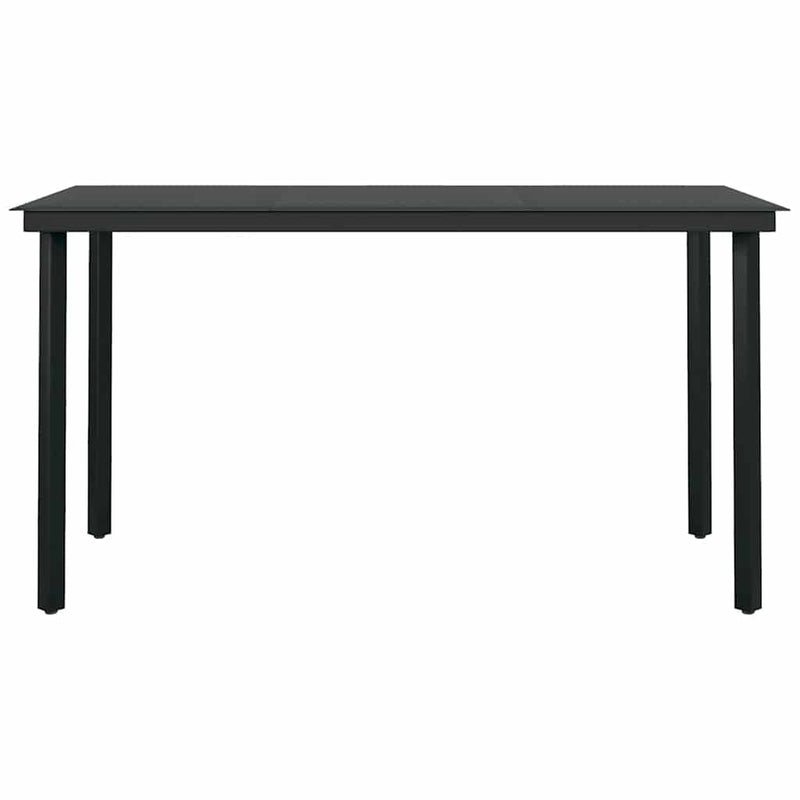 Set de sufragerie de grădină 5 piese neagră Sticlă Poly Rattan